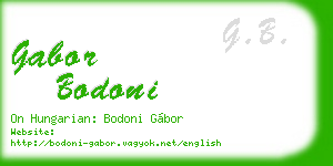 gabor bodoni business card